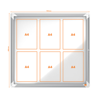 Nobo Premium Plus buitenvitrine 6 x A4 metaal 1902578 247485