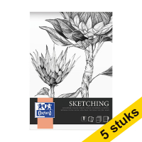 Aanbieding: 5x Oxford Sketching schetsblok A4 120 g/m² (50 vellen)