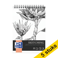Aanbieding: 5x Oxford Sketching schetsblok spiraal A4 120 g/m² (50 vellen)