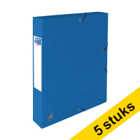 Aanbieding: 5x Oxford elastobox Top File+ blauw 40 mm (300 vellen)