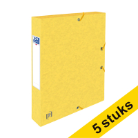 Aanbieding: 5x Oxford elastobox Top File+ geel 40 mm (300 vellen)