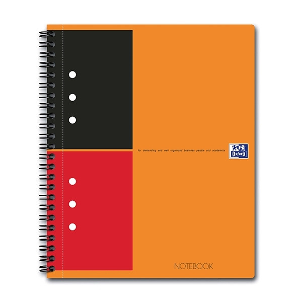 Oxford International spiraalschrift A5 gelijnd 80 g/m² 80 vellen oranje (12 gaten) 100102680 260002 - 1