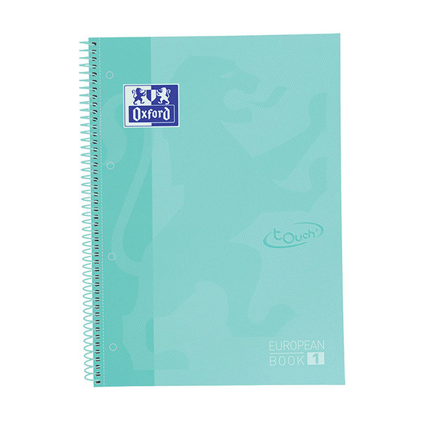 Oxford Touch spiraalschrift A4+ 90 g/m² 80 vellen gelijnd pastelturquoise 400138326 260293 - 1