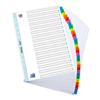 Oxford witte kartonnen indexen A4 XL met 31 gekleurde tabs (11-gaats) 100204629 237523