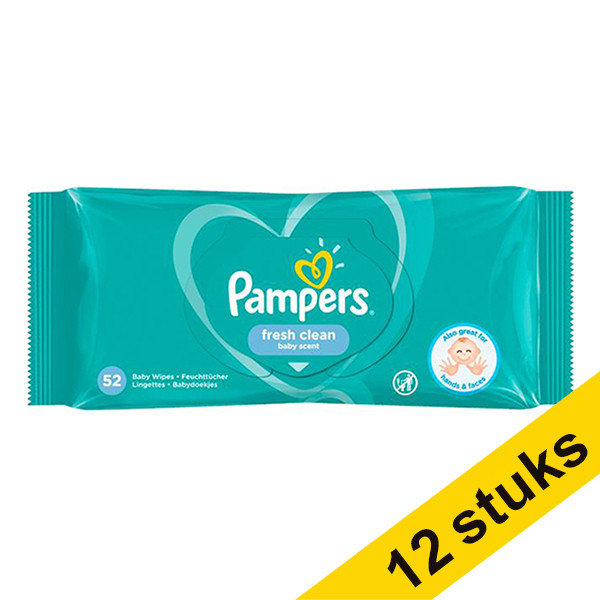 Pampers Aanbieding: 12x Pampers Fresh Clean billendoekjes (52 stuks)  SPA00192 - 1