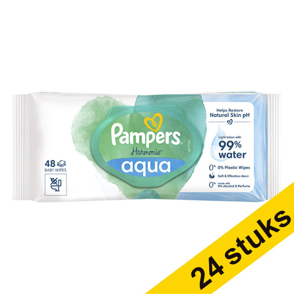 Pampers Aanbieding: 24x Pampers Harmonie Aqua billendoekjes (48 stuks)  SPA04091 - 1