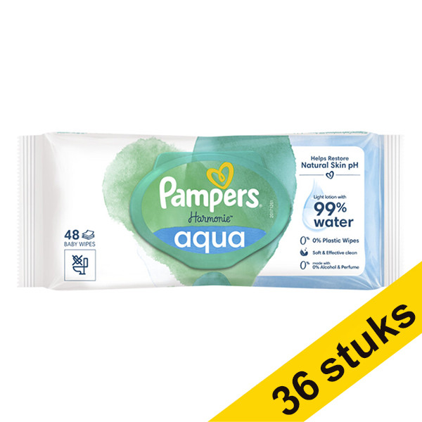 Pampers Aanbieding: 36x Pampers Harmonie Aqua billendoekjes (48 stuks)  SPA04124 - 1