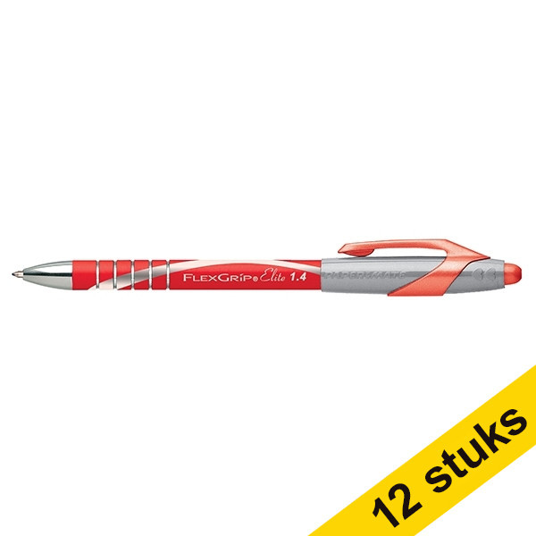 Papermate Aanbieding: 12x Papermate balpen Flexgrip Elite rood (1,4 mm)  240019 - 1