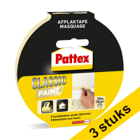 Aanbieding: 3x Pattex Classic Paint afdekplakband 19 mm x 50 m Classic crème
