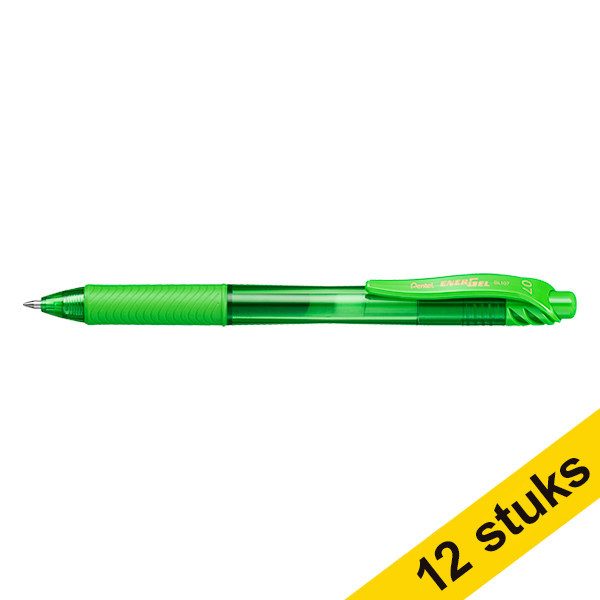 Pentel Aanbieding: 12 x Pentel Energel BL107 rollerpen lichtgroen  210061 - 1