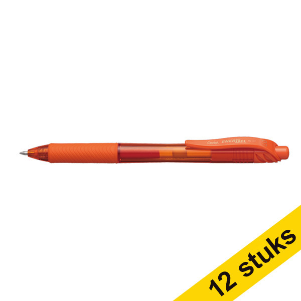 Pentel Aanbieding: 12 x Pentel Energel BL107 rollerpen oranje  210060 - 1