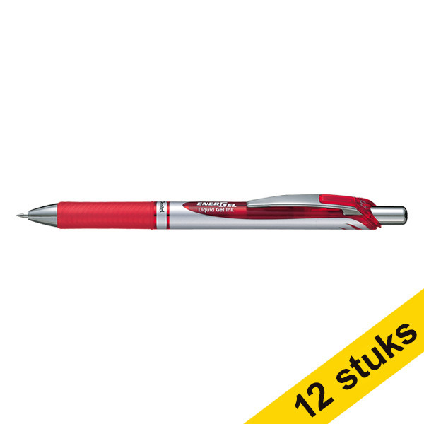 Pentel Aanbieding: 12 x Pentel Energel BL77 rollerpen rood  210066 - 1