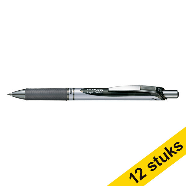 Pentel Aanbieding: 12 x Pentel Energel BL77 rollerpen zwart  210065 - 1