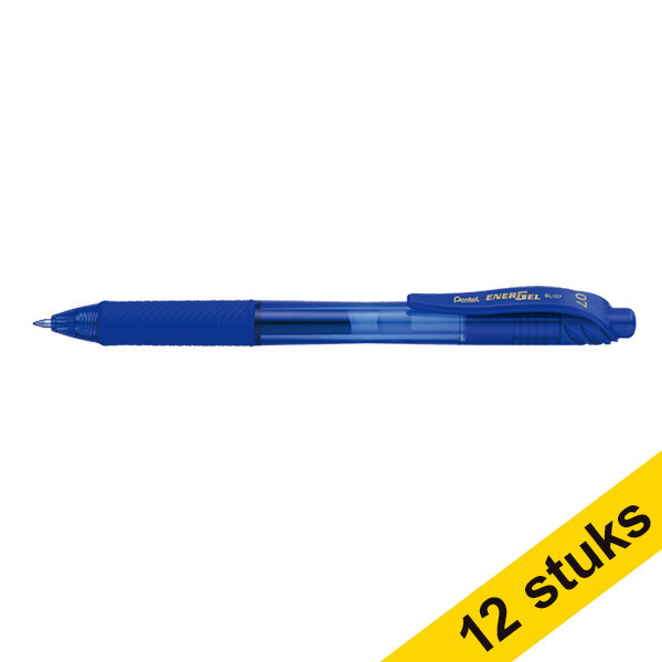 Pentel Aanbieding: 12x Pentel Energel BL107 rollerpen blauw  210054 - 1