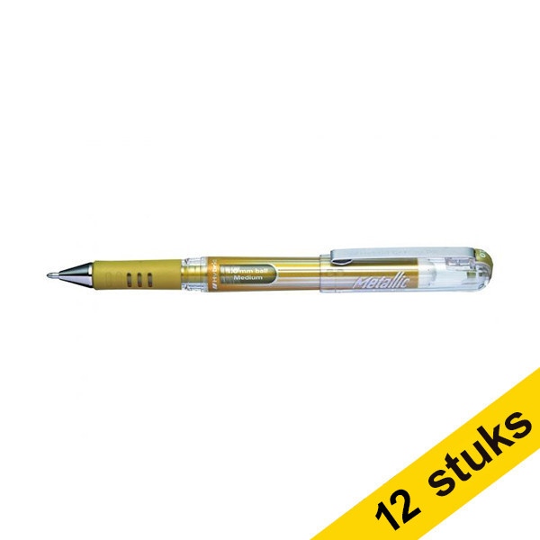 Pentel Aanbieding: 12x Pentel K230M gelpen goud  210182 - 1