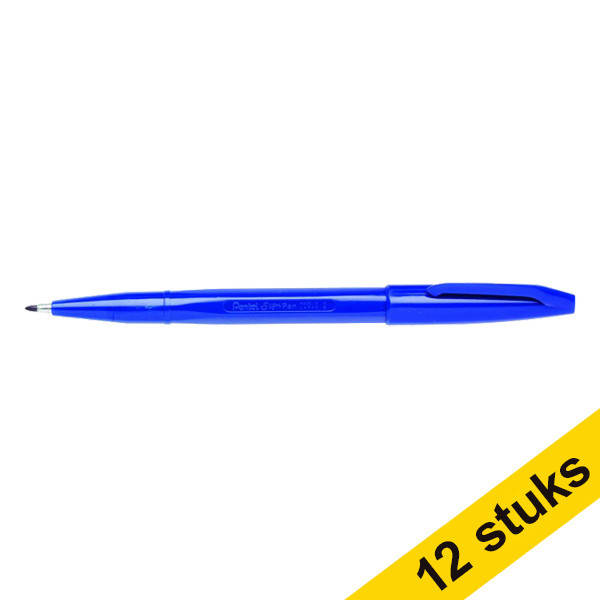 Pentel Aanbieding: 12x Pentel Sign S520 fineliner blauw (0,8 mm)  210081 - 1