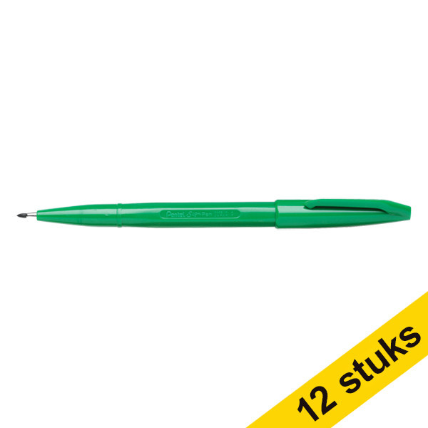 Pentel Aanbieding: 12x Pentel Sign S520 fineliner groen (0,8 mm)  210083 - 1