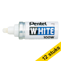 Aanbieding: 12x Pentel X100W industriële paint marker wit (6,5 mm rond)