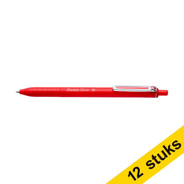 Pentel Aanbieding: 12x Pentel iZee BX470 balpen rood  210160 - 1