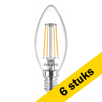 Aanbieding: 6x Philips E14 filament ledlamp kaars warm wit 4.3W (40W)