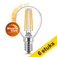 Aanbieding: 6x Philips E14 filament ledlamp kogel WarmGlow dimbaar 3.4W (40W)