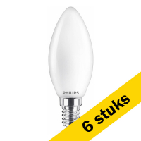 Aanbieding: 6x Philips E14 ledlamp kaars mat warm wit 4.3W (40W)