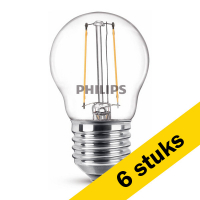 Aanbieding: 6x Philips E27 filament ledlamp kogel warm wit 2W (25W)
