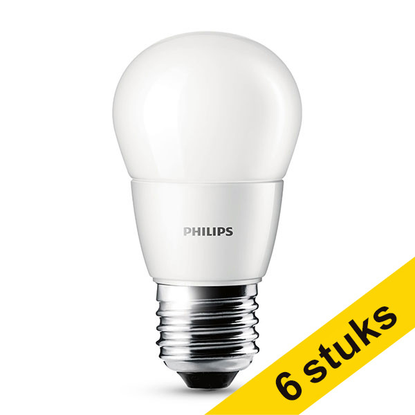 Philips Aanbieding: 6x Philips E27 ledlamp kogel mat 4W (25W)  LPH00117 - 1