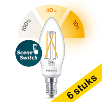 Aanbieding: 6x Philips SceneSwitch E14 filament ledlamp kaars 5W (40W)