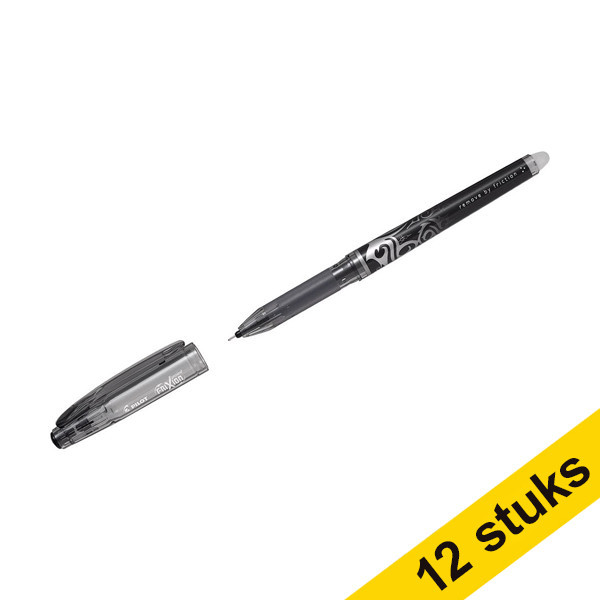 Pilot Aanbieding: 12x Pilot rollerpen Frixion Point zwart  240093 - 1