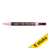 Aanbieding: 6x POSCA PC-3M verfmarker lichtroze (0,9 - 1,3 mm rond)