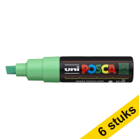 Aanbieding: 6x POSCA PC-8K verfmarker fluogroen (8 mm schuin)