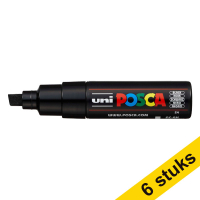 Aanbieding: 6x POSCA PC-8K verfmarker zwart (8 mm schuin)