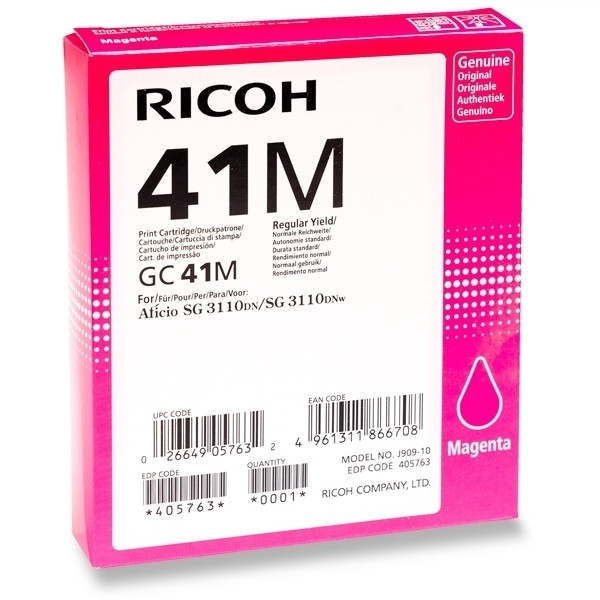 Ricoh GC-41M gel inktcartridge magenta hoge capaciteit (origineel) 405763 902426 - 1