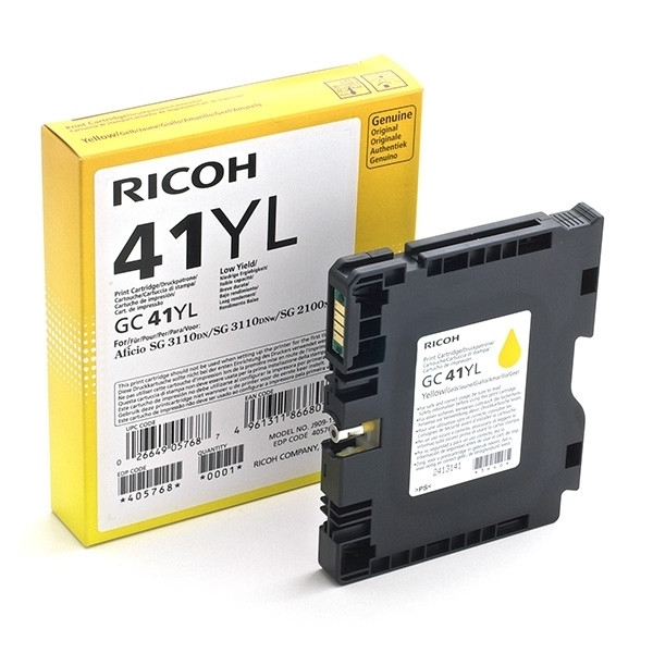 Ricoh GC-41YL gel inktcartridge geel (origineel) 405768 905120 - 1