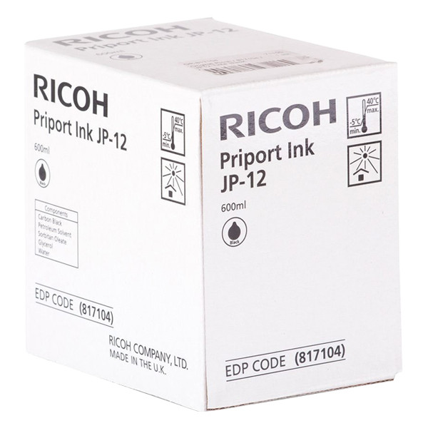 Ricoh type JP12 inktcartridge zwart 1 stuk (origineel) 817104 074729 - 1
