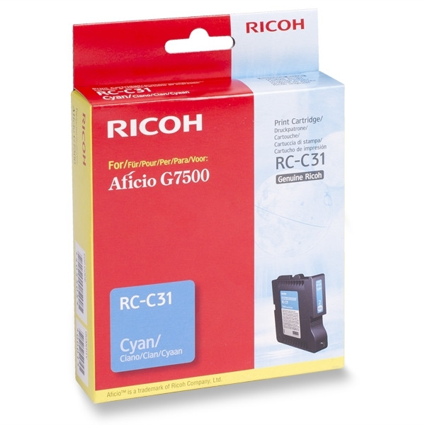 Ricoh type RC-C31 inktcartridge cyaan (origineel) 405505 074882 - 1