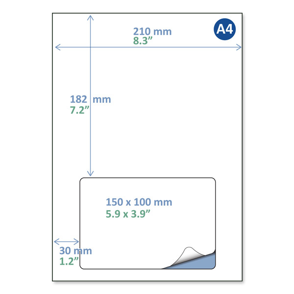 Rillstab pakbonlabel / retourlabel A4 150 x 100 mm (500 vellen) 88871 068131 - 1