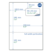 Rillstab pakbonlabel / retourlabel A4 90 x 45 mm (500 vellen)