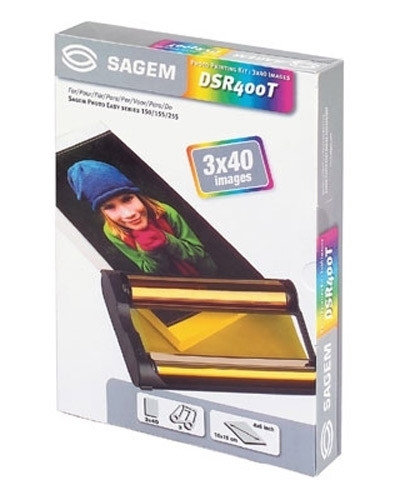 Sagem DSR 400T 3 inktcartridge + 120 vellen fotopapier formaat 10 x 15 (origineel) DSR-400T 031915 - 1