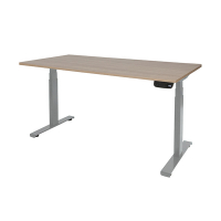 Schaffenburg Dextro Plus zit-sta bureau aluminium onderstel licht kersen blad 140 x 80 cm DEXP-148-HAVA-M25 415031