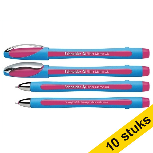 Schneider Aanbieding: 10x Schneider balpen Slider Memo XB roze  239972 - 1