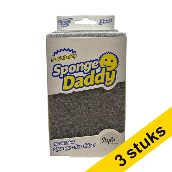 Scrub Daddy Aanbieding: 3x Scrub Daddy Sponge Daddy spons grijs Style Collection (3 stuks)  SSC00243 - 1