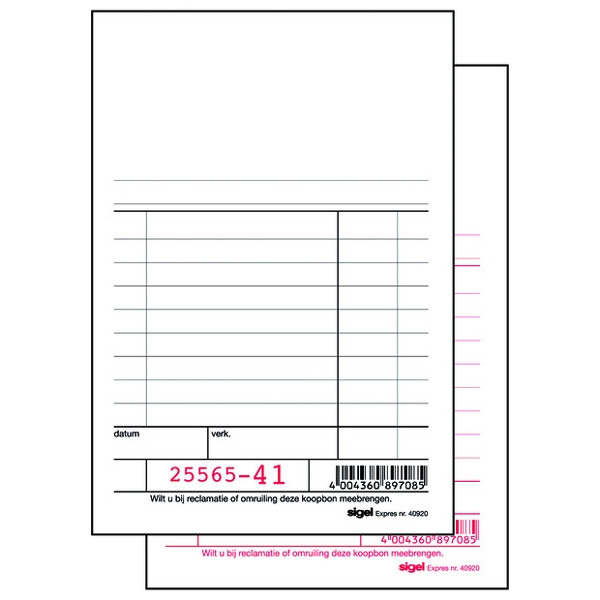 Sigel Expres kassablok wit met carbon (2 x 50 vellen) SI-40920 208524 - 1