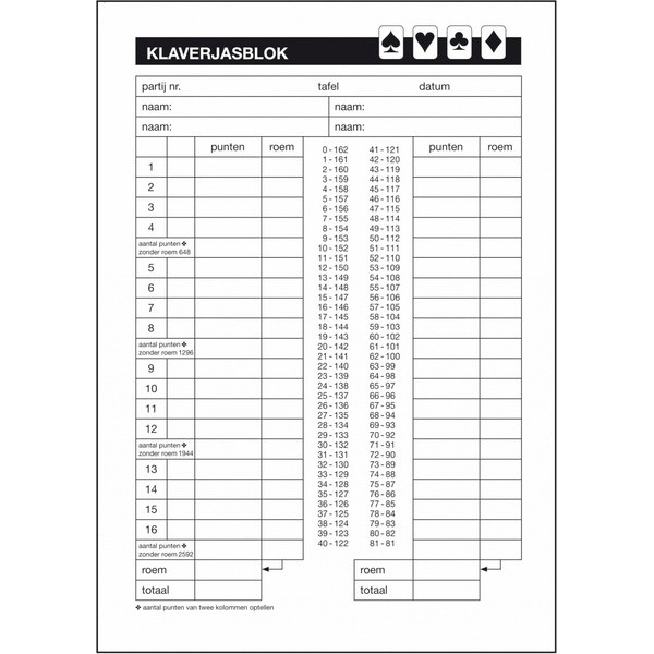 Sigel klaverjasblok 210 x 148 mm (50 vellen) SI-40960 208580 - 1