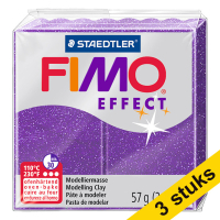 Aanbieding: 3x Fimo effect klei 57g glitter lila | 602