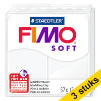 Aanbieding: 3x Fimo soft klei 57g wit | 0