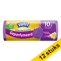 Aanbieding: 12x Swirl vuilniszak met trekband geparfumeerd 10 liter (14 stuks)