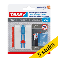 Aanbieding: 5x Tesa klevende spijker canvas voor gevoelige oppervlakken 2 kg (2 stuks)