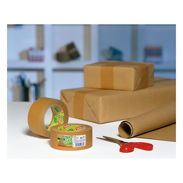 Tesa Eco Sterke Kleefkracht verpakkingstape bruin papier 50 mm x 50 m (1 rol) 57180-00000-04 202373 - 3